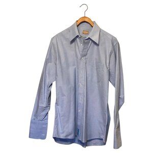 Gitman Bros Blue French Cuff Button Up Shirt Long Sleeve Men's L 16 1/2 34 USA